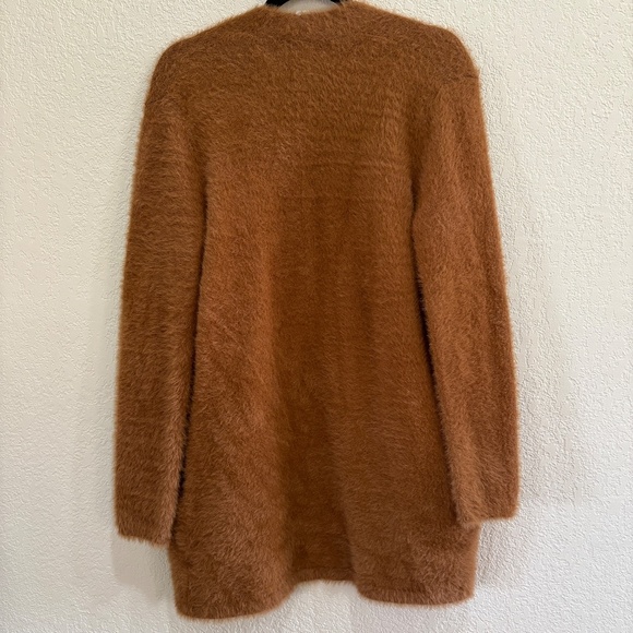 Banana Republic Fuzzy Open-Front Cardigan Sweater | Rust Caramel Brown | Size Sm - Picture 6 of 6